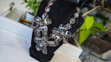Load image into Gallery viewer, Smoked Faceted Lucite Glass Chunky Flower Necklace