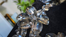 Load image into Gallery viewer, Smoked Faceted Lucite Glass Chunky Flower Necklace