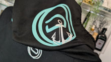 Load image into Gallery viewer, Ocean Drip Black Coastal Shark Hoodie XL