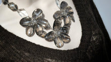 Load image into Gallery viewer, Smoked Faceted Lucite Glass Chunky Flower Necklace