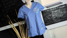 Load image into Gallery viewer, Nurse Drip Custom Pressed Scrub Top XS NWT