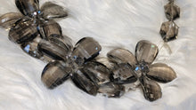 Load image into Gallery viewer, Smoked Faceted Lucite Glass Chunky Flower Necklace