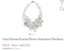 Load image into Gallery viewer, Smoked Faceted Lucite Glass Chunky Flower Necklace