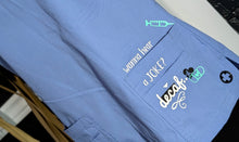 Load image into Gallery viewer, Nurse Drip Custom Pressed Scrub Top XS NWT