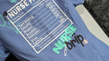 Load image into Gallery viewer, Nurse Drip Custom Pressed Scrub Top XS NWT