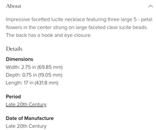 Load image into Gallery viewer, Smoked Faceted Lucite Glass Chunky Flower Necklace