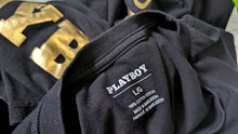 Load image into Gallery viewer, Men's Black &amp; Gold Playboy Long Sleeve Shirt LG
