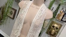 Load image into Gallery viewer, White Embroidery Laced Vest NWT
