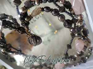 Rare Vintage Gemstone Necklace in Display Case