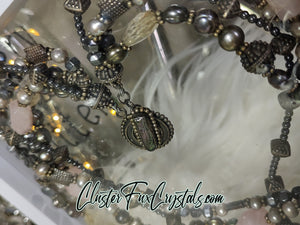 Rare Vintage Gemstone Necklace in Display Case
