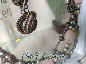 Rare Vintage Gemstone Necklace in Display Case