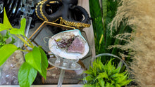 Load image into Gallery viewer, Amethyst Crystal &amp; Artificial Moss in Blue Seashell (stand Included)
