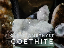 Load image into Gallery viewer, Clear Amethyst &amp; Goethite Crystal Cluster
