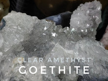 Load image into Gallery viewer, Clear Amethyst &amp; Goethite Crystal Cluster
