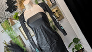 Ocean Drip Black Coastal Bolero Shrug Top SM-LG