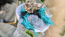 Load image into Gallery viewer, Amethyst &amp; Selenite Crystals in Moss Seashell (stand Included)

