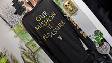 Load image into Gallery viewer, Men's Black &amp; Gold Playboy Long Sleeve Shirt LG
