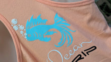 Load image into Gallery viewer, Ocean Drip Coral Fishy Glitter Tank Top MD NEW
