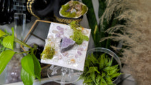 Load image into Gallery viewer, 3" Mini Amethyst &amp; Opalite Crystal Epoxy Canvas Art (stand Included)
