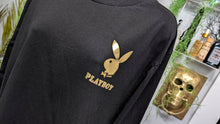 Load image into Gallery viewer, Men's Black &amp; Gold Playboy Long Sleeve Shirt LG
