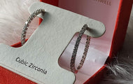 Rachel Ashwell Cubic Zirconia Enclosed Hoop Earrings NEW