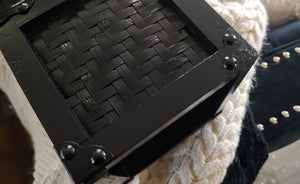 Black Painted Wicker/Wood Kleenex Box Cover