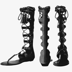 Aldo Black Velour Gladiator Sandals sz8