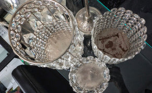 Crystal Candle Holder Set 4pcs (great for Utensils, Makeup, Bath)