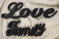 Black Plastic/Wood Signs 