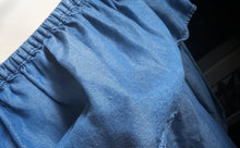 Load image into Gallery viewer, Michael Kors Denim Look Off Shoulder Ruffle Top MD
