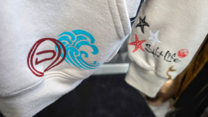Ocean Vibes Shark Glitter Hoodie LG