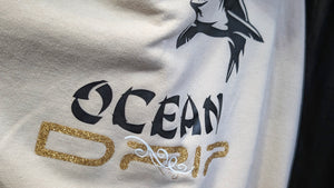 Ocean Vibes Shark Glitter Hoodie LG