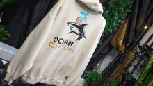 Load image into Gallery viewer, Ocean Vibes Shark Glitter Hoodie LG
