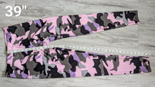 Load image into Gallery viewer, Pink &amp; Grey Camouflage Camo Activewear Leggings LG
