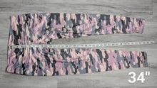 Load image into Gallery viewer, Pink &amp; Grey Camouflage Camo Activewear Leggings LG
