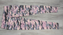 Load image into Gallery viewer, Pink &amp; Grey Camouflage Camo Activewear Leggings LG
