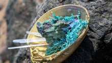 Load image into Gallery viewer, Emerald Selenite Crystal &amp; Artificial Moss in Seashell
