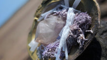 Load image into Gallery viewer, Amethyst Quart Selenite Crystal &amp; Artificial Moss in Seashell

