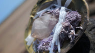 Amethyst Quart Selenite Crystal & Artificial Moss in Seashell