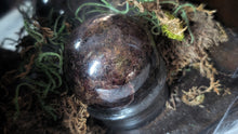 Load image into Gallery viewer, 2&quot; Red Garnet Sphere w/Selenite Charging Wands in Wood Display Case
