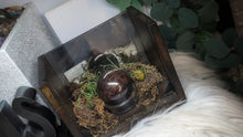 Load image into Gallery viewer, 2&quot; Red Garnet Sphere w/Selenite Charging Wands in Wood Display Case
