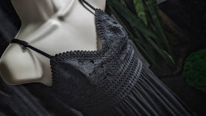 Wild Skye Black Boho Lace Maxi Dress XS