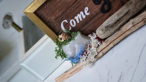 Handmade East Coast Seashell Ocean Beach Vibes Table Sign