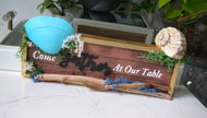 Handmade East Coast Seashell Ocean Beach Vibes Table Sign