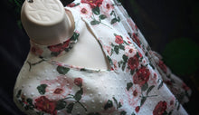Load image into Gallery viewer, Sheer Boho Sleeve White Floral Blouse Top MD-LG
