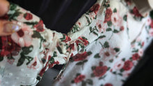 Load image into Gallery viewer, Sheer Boho Sleeve White Floral Blouse Top MD-LG
