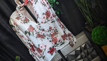 Load image into Gallery viewer, Sheer Boho Sleeve White Floral Blouse Top MD-LG

