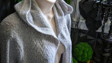 Load image into Gallery viewer, Guilty Grey Cable Knit Hooded Sweater Cardigan XL
