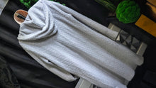 Load image into Gallery viewer, Guilty Grey Cable Knit Hooded Sweater Cardigan XL
