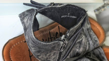 Load image into Gallery viewer, Blowfish Malibu Distressed Denim Yoga Sandals sz8
